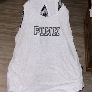 Size XL PINK gray tank top. Top backside is open